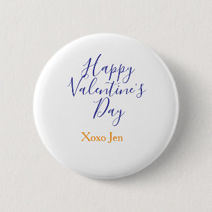 Frohen Valentinstag rosa lila xoxo Liebe Name Button