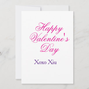 Frohen Valentinstag rosa lila xoxo Liebe Name c Einladung