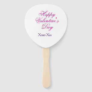 Frohen Valentinstag rosa lila xoxo Liebe Name c Fächer