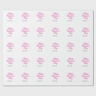 Frohen Valentinstag rosa lila xoxo Liebe Name c Geschenkpapier
