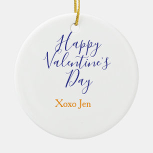 Frohen Valentinstag rosa lila xoxo Liebe Name c Keramik Ornament