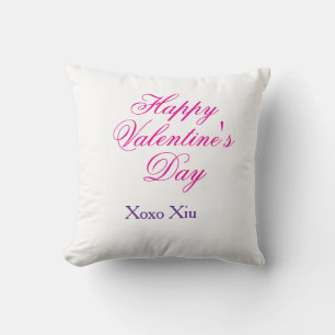 Frohen Valentinstag rosa lila xoxo Liebe Name c Kissen