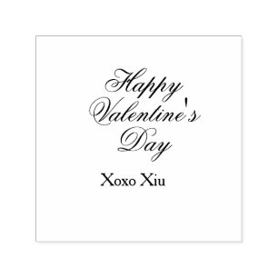 Frohen Valentinstag rosa lila xoxo Liebe Name c Permastempel