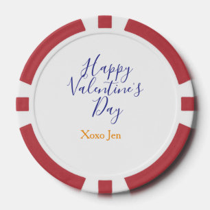Frohen Valentinstag rosa lila xoxo Liebe Name c Pokerchips