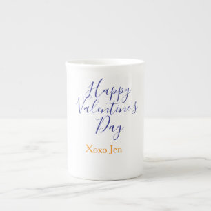 Frohen Valentinstag rosa lila xoxo Liebe Name c Prozellantasse