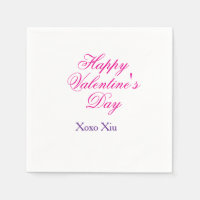 Frohen Valentinstag rosa lila xoxo Liebe Name c