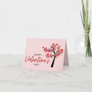 Frohen Valentinstag Rosa & Rote Herzen  Feiertagskarte