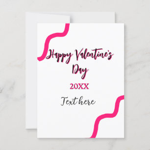 Frohen Valentinstag rosa schwarze Spirale fett ged Postkarte