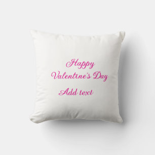 Frohen Valentinstag rosa Text Namensnachricht Kissen