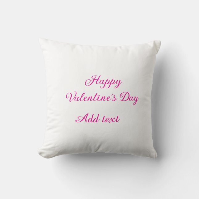 Frohen Valentinstag rosa Text Namensnachricht Kissen (Vorderseite)