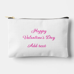Frohen Valentinstag rosa Text Namensnachricht Zubehörtasche