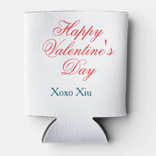 Frohen Valentinstag rot blau xoxo Liebe Name Dosenkühler