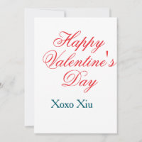 Frohen Valentinstag rot blau xoxo Liebe Name