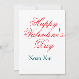 Frohen Valentinstag rot blau xoxo Liebe Name Einladung
