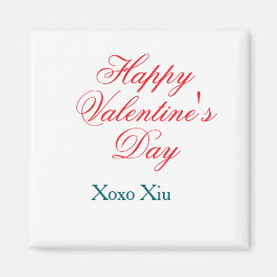 Frohen Valentinstag rot blau xoxo Liebe Name  Magnet
