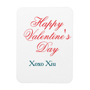 Frohen Valentinstag rot blau xoxo Liebe Name Magnet