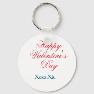 Frohen Valentinstag rot blau xoxo Liebe Name Schlüsselanhänger