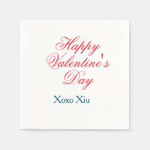 Frohen Valentinstag rot blau xoxo Liebe Name Serviette