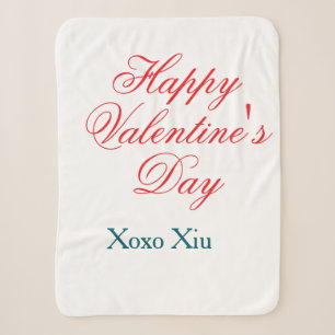 Frohen Valentinstag rot blau xoxo Liebe Name Sherpadecke