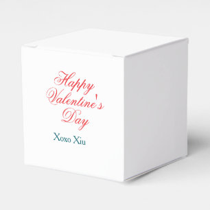 Frohen Valentinstag rote blaue xoxo Liebe Name  Geschenkschachtel