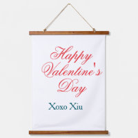 Frohen Valentinstag rote blaue xoxo Liebe name