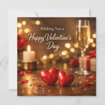 Frohen Valentinstag Rote Herzen Kerzenlicht
