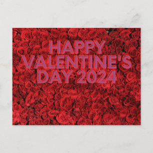 Frohen Valentinstag rote Rosen-Postkarte Postkarte