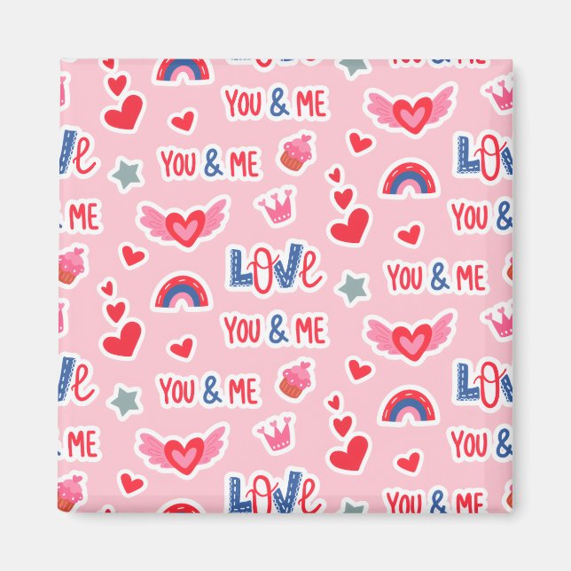 Frohen Valentinstag Rotes Herz Kunst Romantischer  Magnet (Vorne)