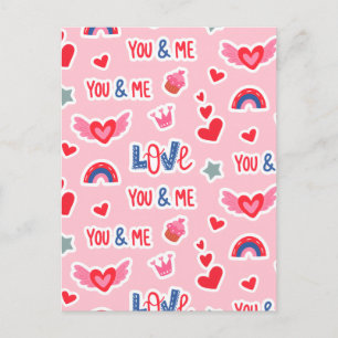 Frohen Valentinstag Rotes Herz Kunst Romantischer  Postkarte