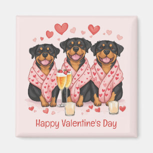 Frohen Valentinstag Rottweiler Hunde Magnet
