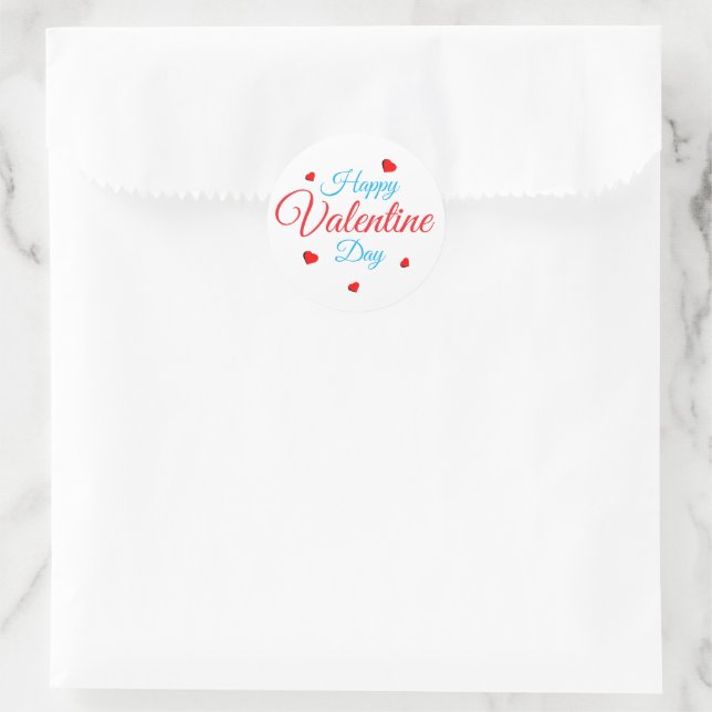 Frohen Valentinstag Runder Aufkleber (Tasche)