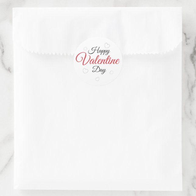 Frohen Valentinstag Runder Aufkleber (Tasche)