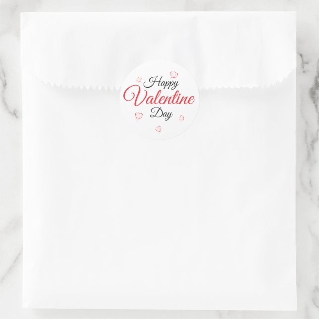 Frohen Valentinstag Runder Aufkleber (Tasche)