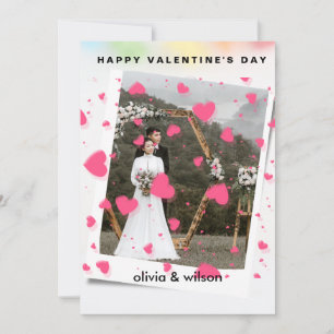 Frohen Valentinstag Rustikales Rot-Herzen-Muster Feiertagskarte