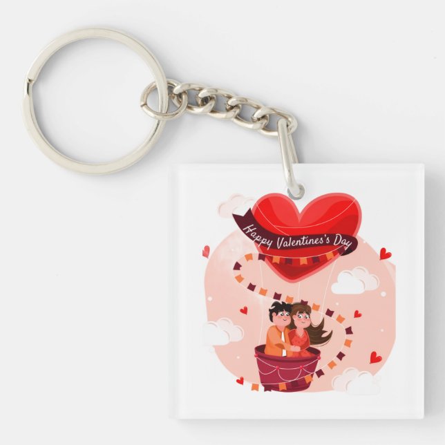 Frohen Valentinstag Schlüsselanhänger (Vorderseite)