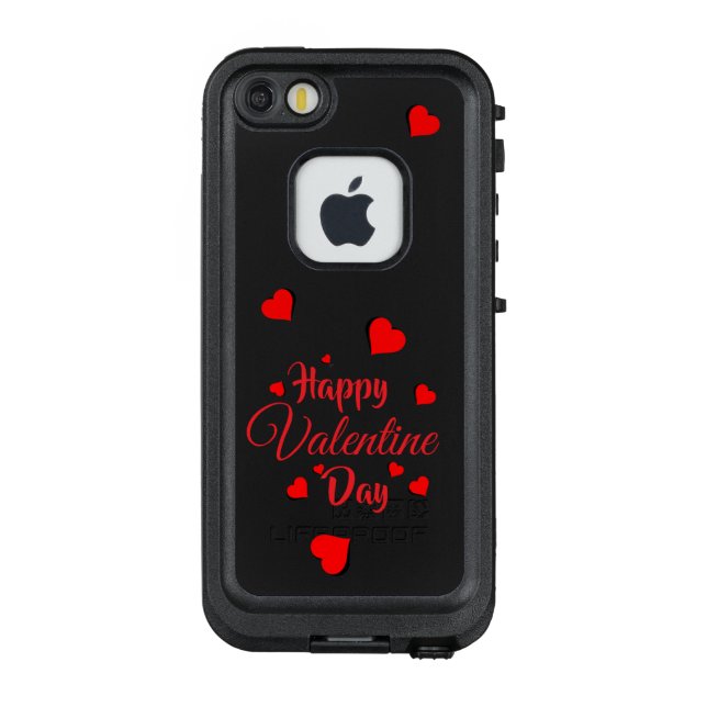 Frohen Valentinstag schwarz LifeProof iPhone Hülle (Rückseite)