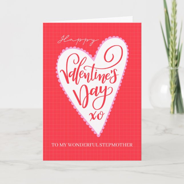 Frohen Valentinstag Stiefmutter mit einem großen H Karte (Vorderseite)