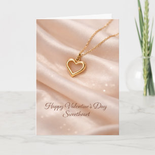 Frohen Valentinstag Süße Gold Herz Karte