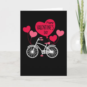 Frohen Valentinstag Süße Herzballons Fahrrad Karte