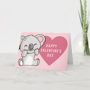 Frohen Valentinstag Süßer Koala-Bär Karte