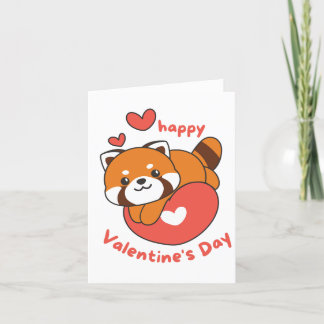Frohen Valentinstag süßer Roter Panda Feiertagskarte