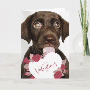 Frohen Valentinstag Süßer Welpe Karte