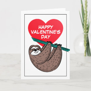 Frohen Valentinstag Süßes Faultier Karte