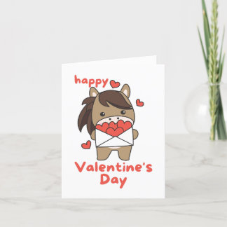 Frohen Valentinstag süßes Pferd Feiertagskarte