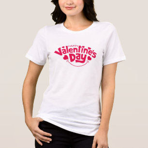 Frohen Valentinstag süßes rotes Herz  Tri-Blend Shirt