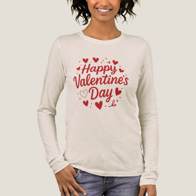 Frohen Valentinstag  Tri-Blend Shirt (Vorderseite)