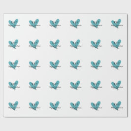 Frohen Valentinstag Türkis-Herz-Name Buchstabe  Geschenkpapier