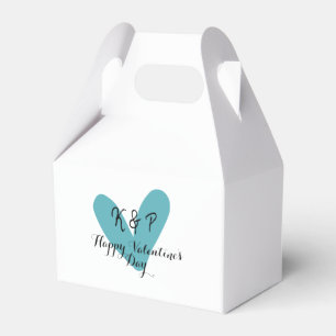 Frohen Valentinstag Türkis-Herz-Name-Buchstabe Geschenkschachtel