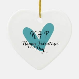 Frohen Valentinstag Türkis Herz Name Buchstabe Keramik Ornament