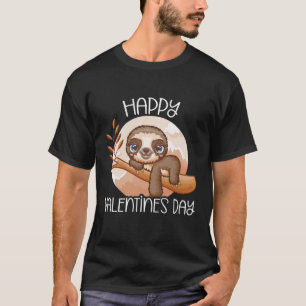 Frohen Valentinstag Valentin Faultier Tier Fana T-Shirt